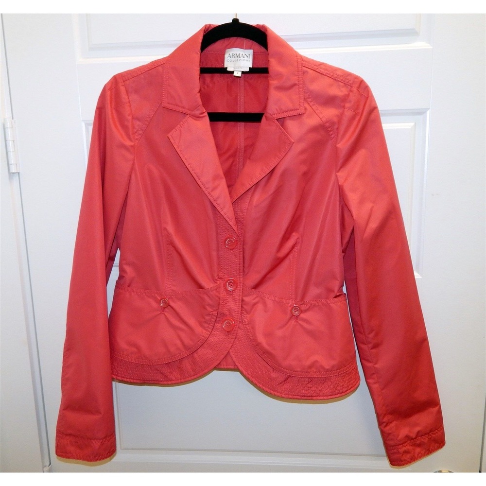 Armani Collezioni Italy Pink Polyester sz 8‎ Jacket